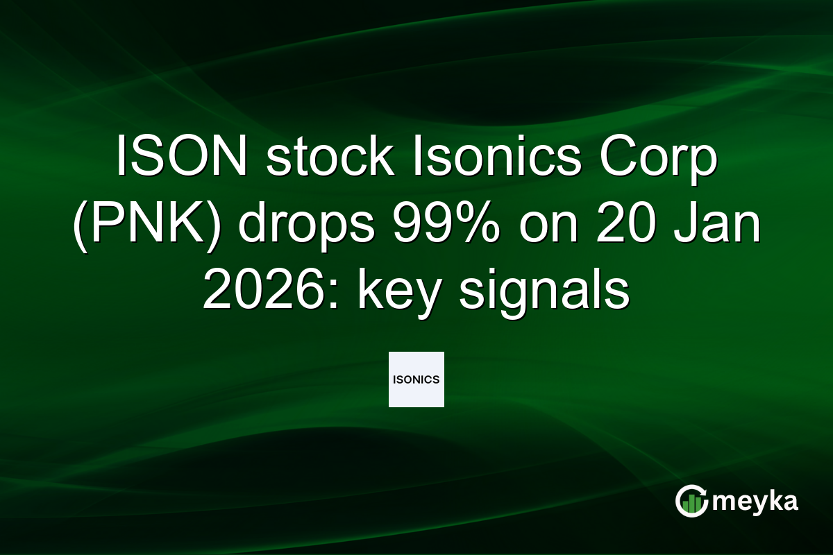 ISON stock Isonics Corp (PNK) drops 99% on 20 Jan 2026: key signals
