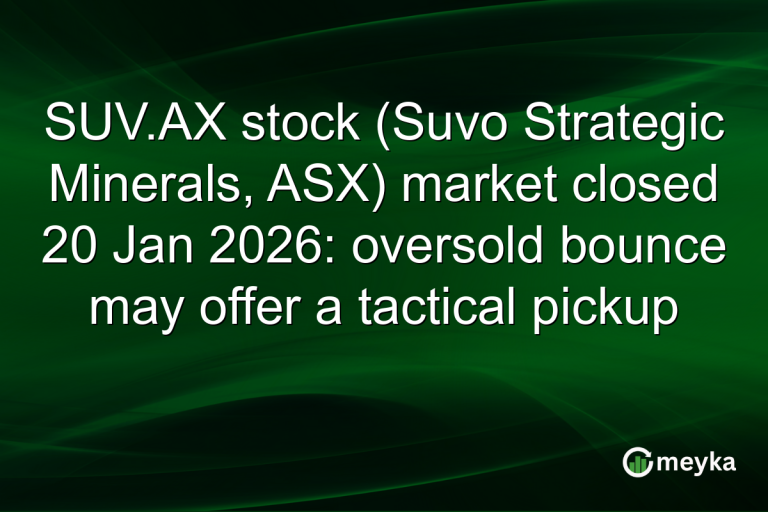 SUV.AX stock (Suvo Strategic Minerals, ASX) market closed 20 Jan 2026: oversold bounce may offer a tactical pickup
