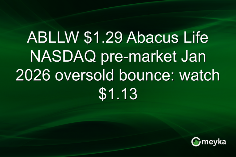 ABLLW $1.29 Abacus Life NASDAQ pre-market Jan 2026 oversold bounce: watch $1.13