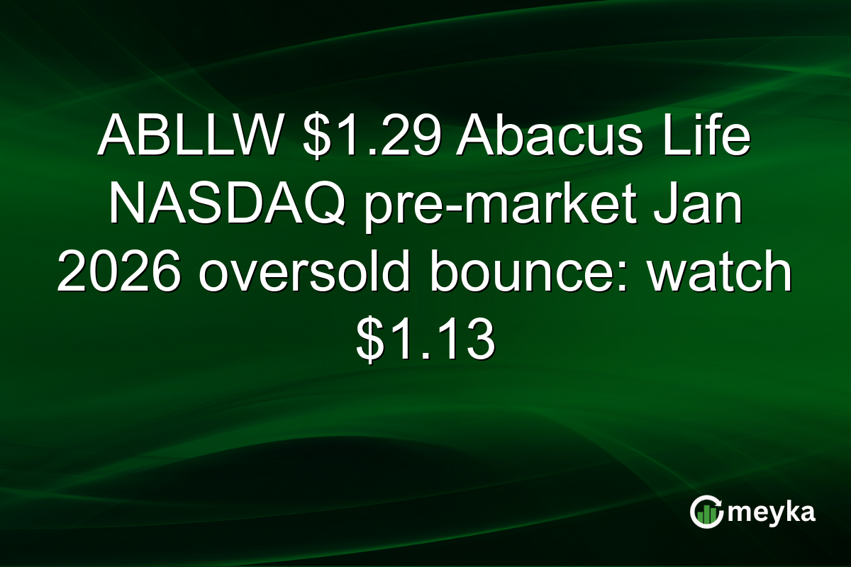 ABLLW $1.29 Abacus Life NASDAQ pre-market Jan 2026 oversold bounce: watch $1.13