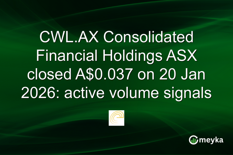 CWL.AX Consolidated Financial Holdings ASX closed A$0.037 on 20 Jan 2026: active volume signals