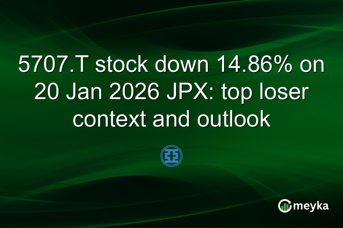 5707.T stock down 14.86% on 20 Jan 2026 JPX: top loser context and outlook