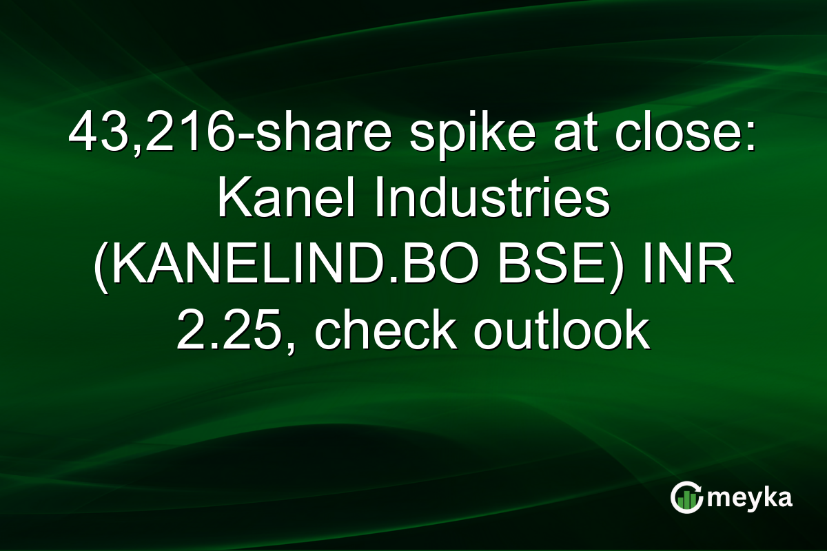 43,216-share spike at close: Kanel Industries (KANELIND.BO BSE) INR 2.25, check outlook