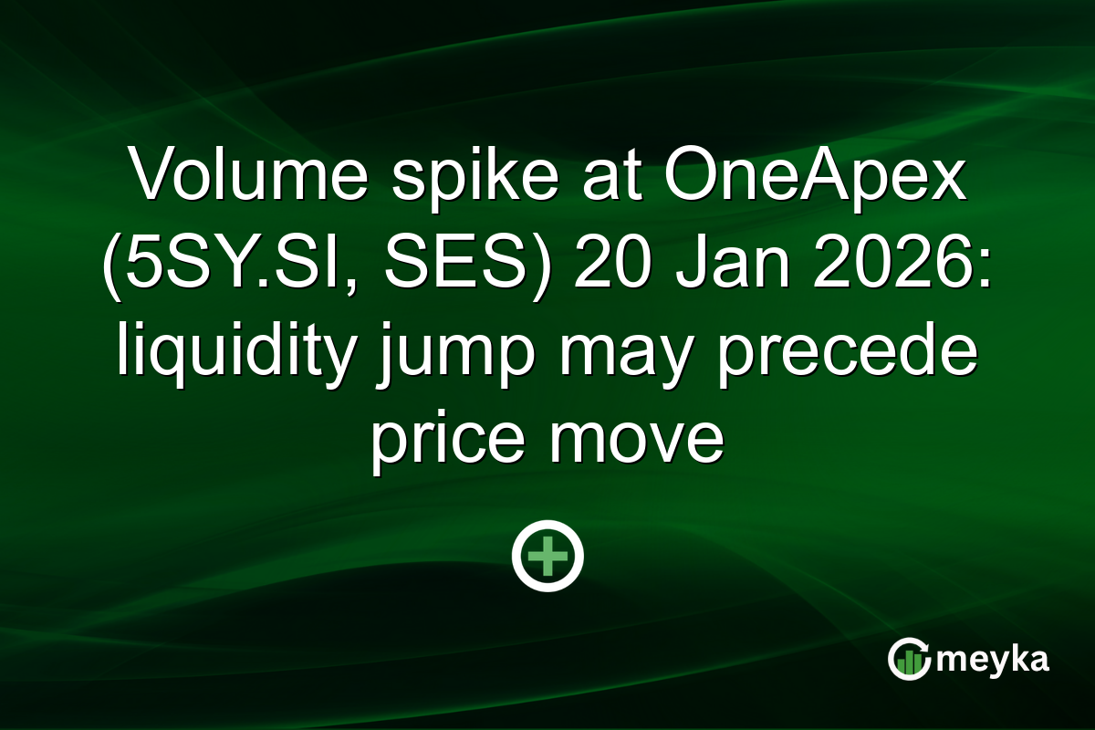 Volume spike at OneApex (5SY.SI, SES) 20 Jan 2026: liquidity jump may precede price move