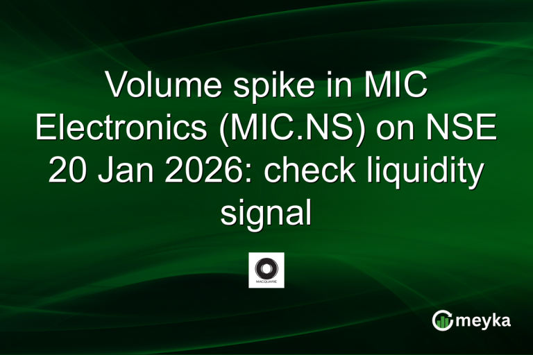 Volume spike in MIC Electronics (MIC.NS) on NSE 20 Jan 2026: check liquidity signal