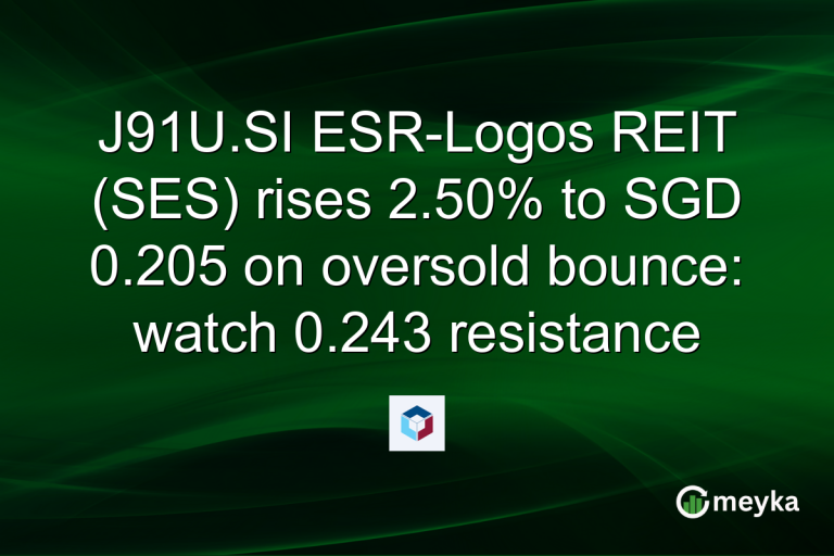 J91U.SI ESR-Logos REIT (SES) rises 2.50% to SGD 0.205 on oversold bounce: watch 0.243 resistance