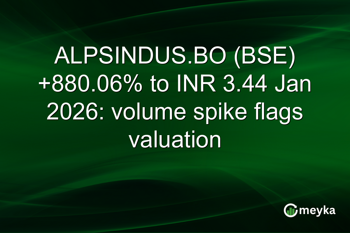 ALPSINDUS.BO (BSE) +880.06% to INR 3.44 Jan 2026: volume spike flags valuation