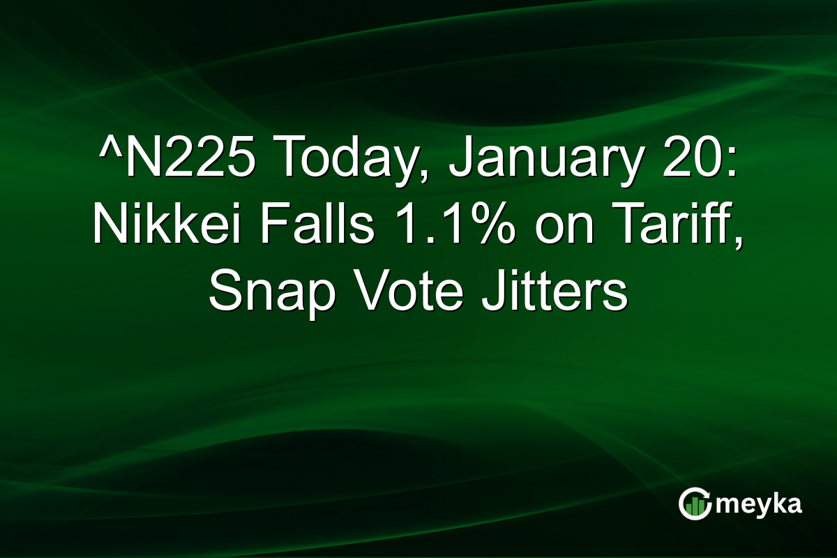 ^N225 Today, January 20: Nikkei Falls 1.1% on Tariff, Snap Vote Jitters