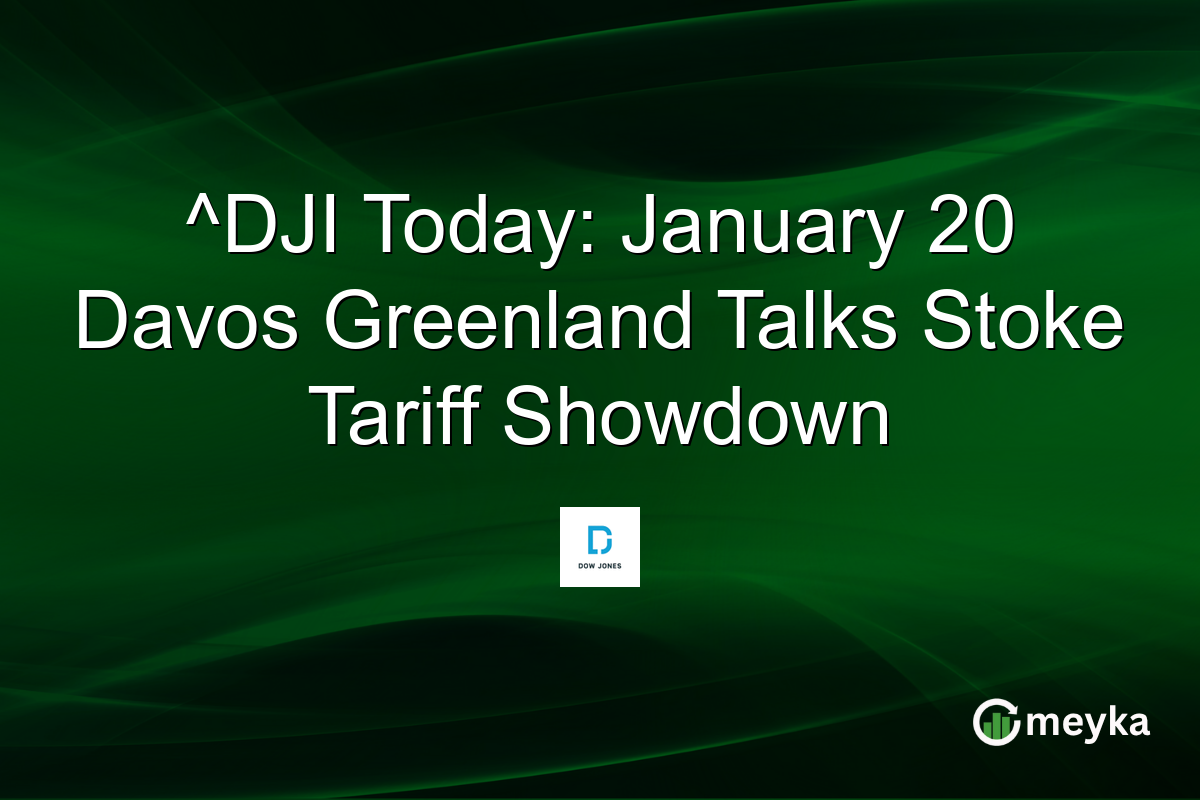 ^DJI Today: January 20 Davos Greenland Talks Stoke Tariff Showdown