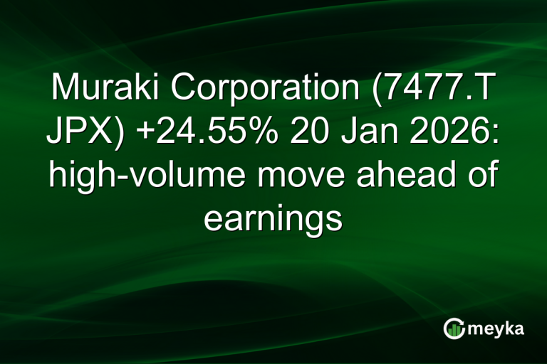 Muraki Corporation (7477.T JPX) +24.55% 20 Jan 2026: high-volume move ahead of earnings