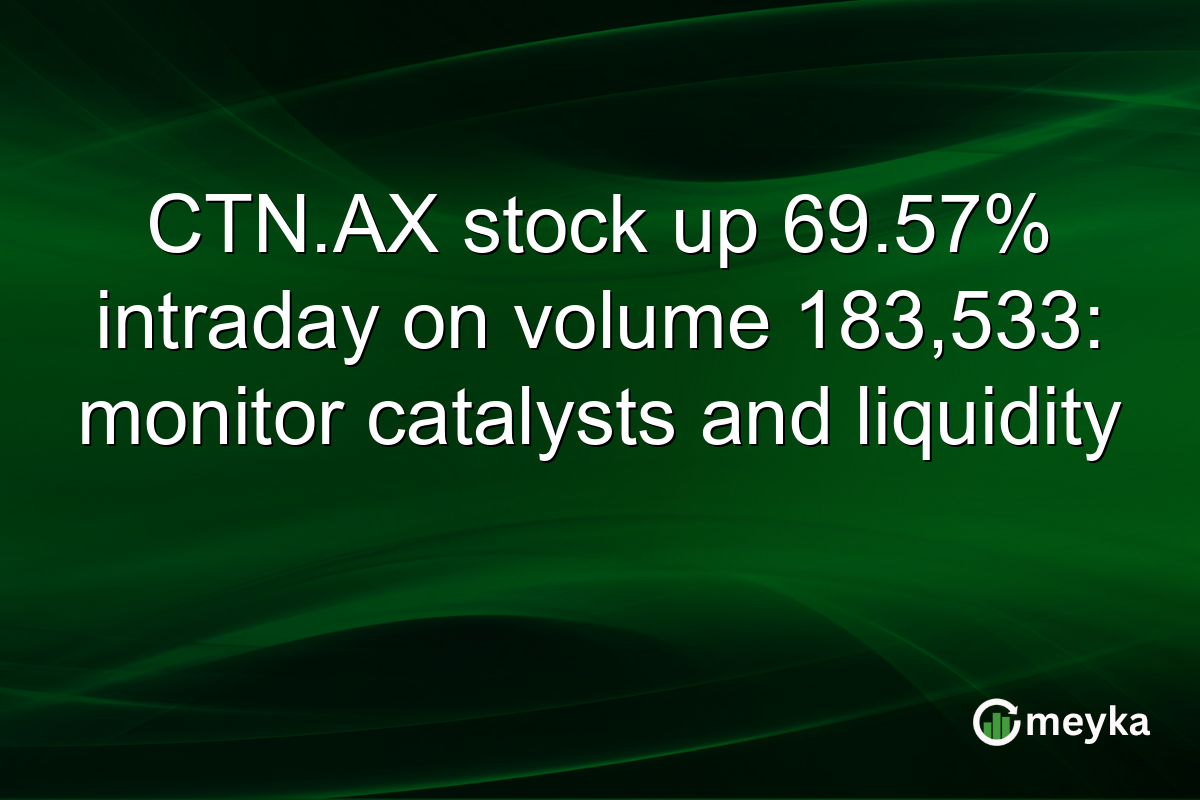 CTN.AX stock up 69.57% intraday on volume 183,533: monitor catalysts and liquidity
