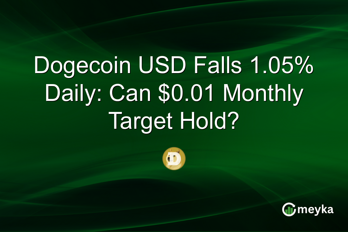 Dogecoin USD Falls 1.05% Daily: Can $0.01 Monthly Target Hold?