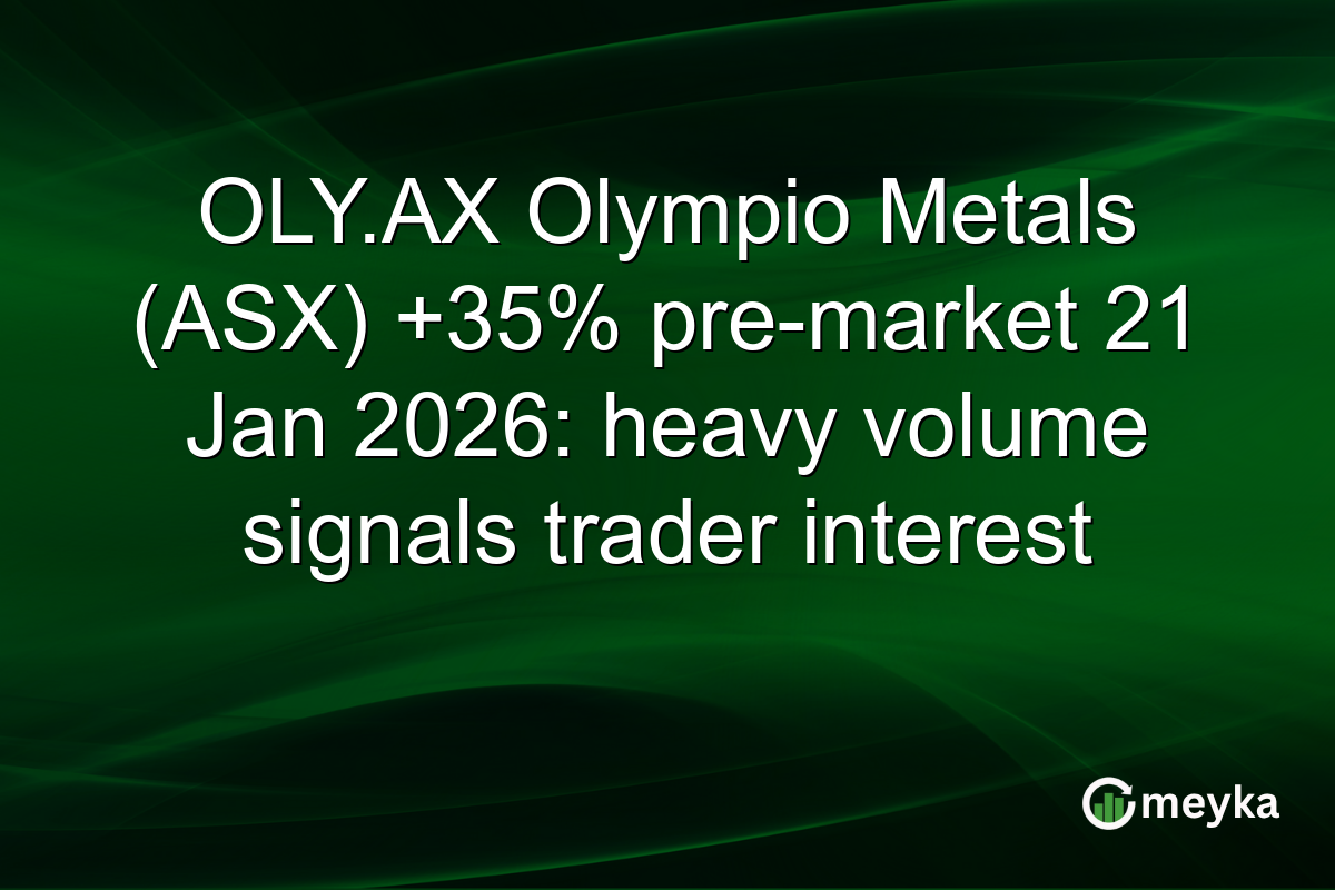 OLY.AX Olympio Metals (ASX) +35% pre-market 21 Jan 2026: heavy volume signals trader interest