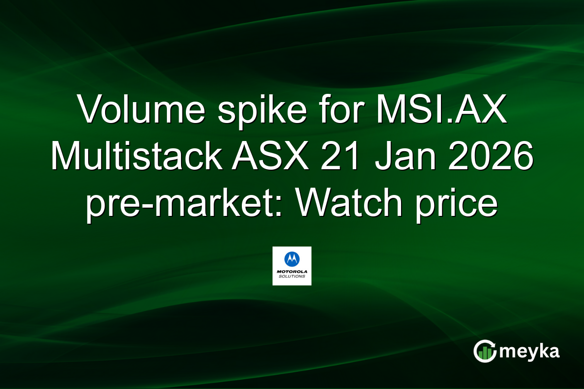 Volume spike for MSI.AX Multistack ASX 21 Jan 2026 pre-market: Watch price