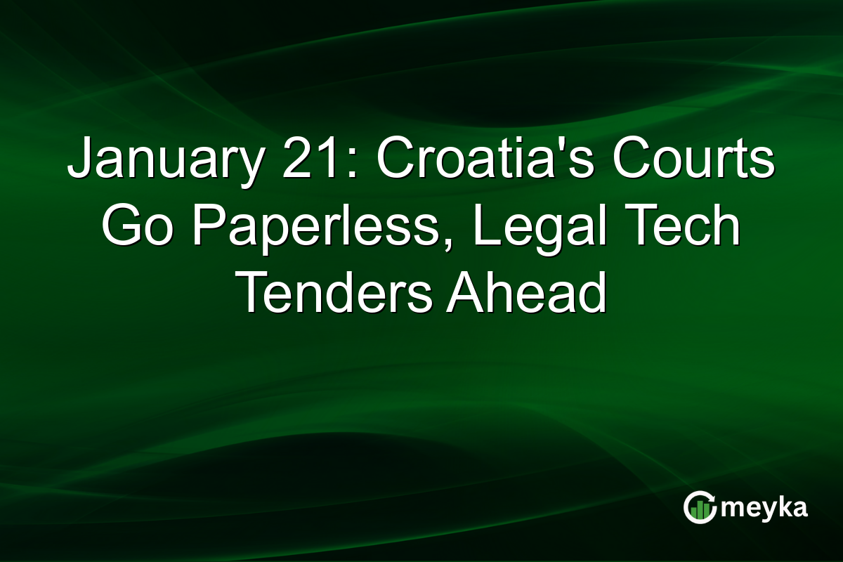 January 21: Croatia's Courts Go Paperless, Legal Tech Tenders Ahead