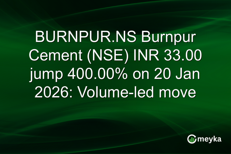 BURNPUR.NS Burnpur Cement (NSE) INR 33.00 jump 400.00% on 20 Jan 2026: Volume-led move