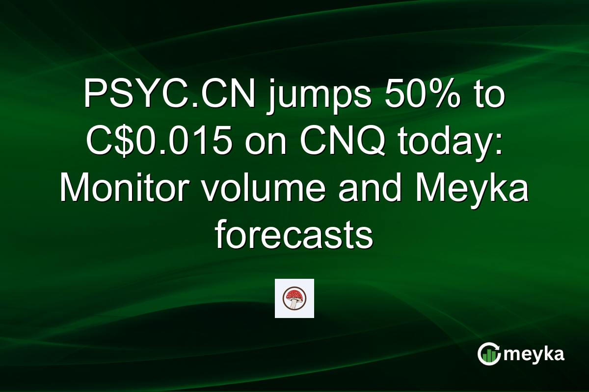 PSYC.CN jumps 50% to C$0.015 on CNQ today: Monitor volume and Meyka forecasts
