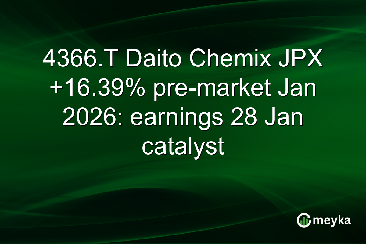 4366.T Daito Chemix JPX +16.39% pre-market Jan 2026: earnings 28 Jan catalyst