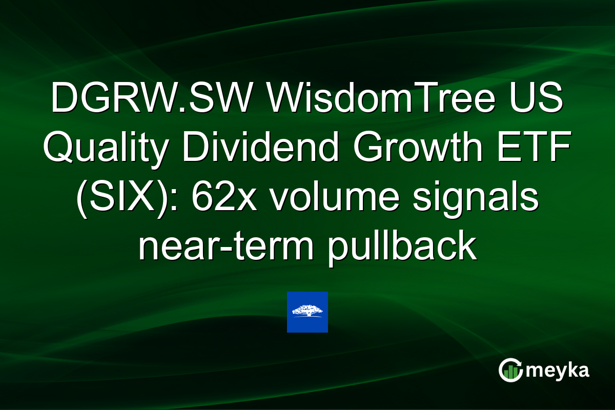 DGRW.SW WisdomTree US Quality Dividend Growth ETF (SIX): 62x volume signals near-term pullback