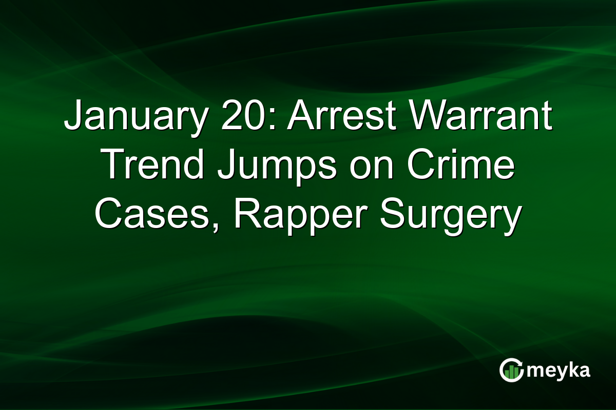 January 20: Arrest Warrant Trend Jumps on Crime Cases, Rapper Surgery