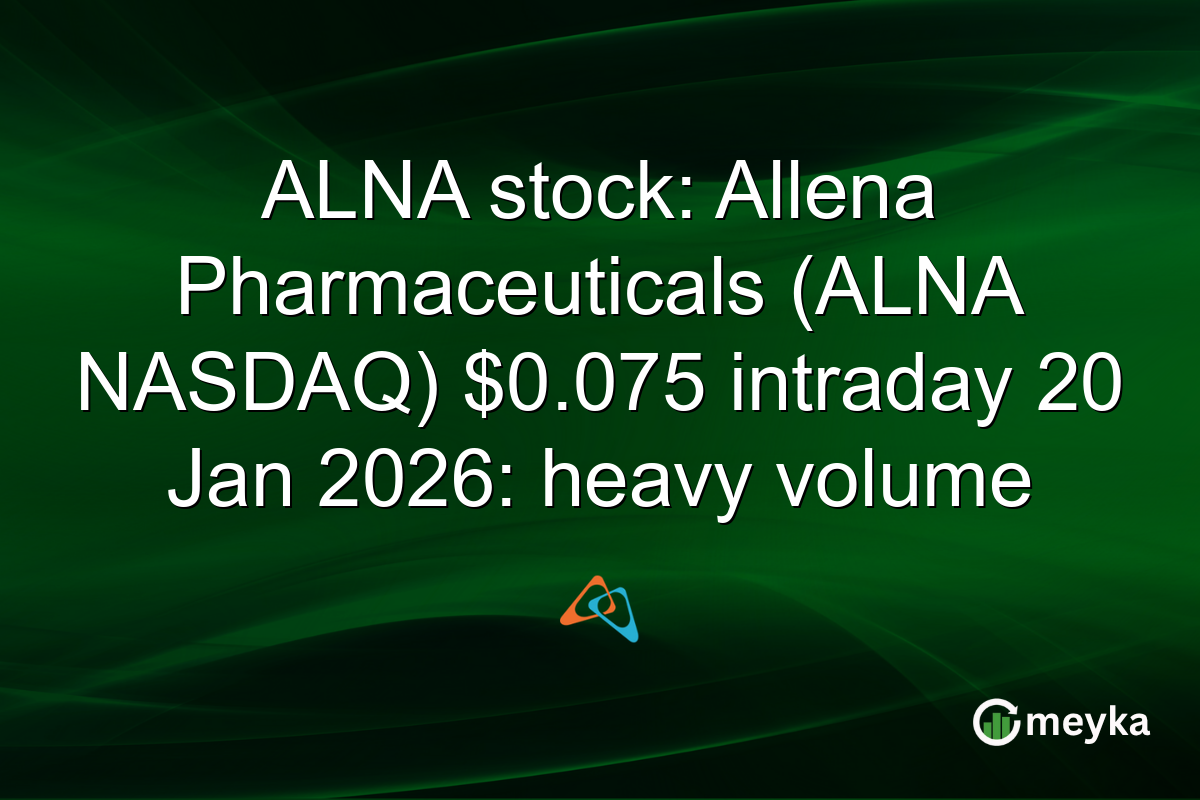 ALNA stock: Allena Pharmaceuticals (ALNA NASDAQ) $0.075 intraday 20 Jan 2026: heavy volume