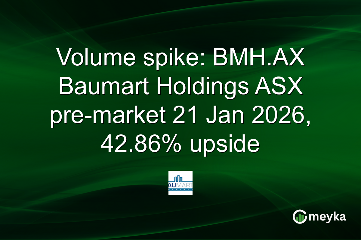 Volume spike: BMH.AX Baumart Holdings ASX pre-market 21 Jan 2026, 42.86% upside