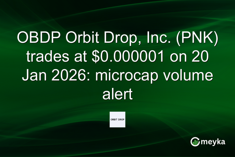 OBDP Orbit Drop, Inc. (PNK) trades at $0.000001 on 20 Jan 2026: microcap volume alert
