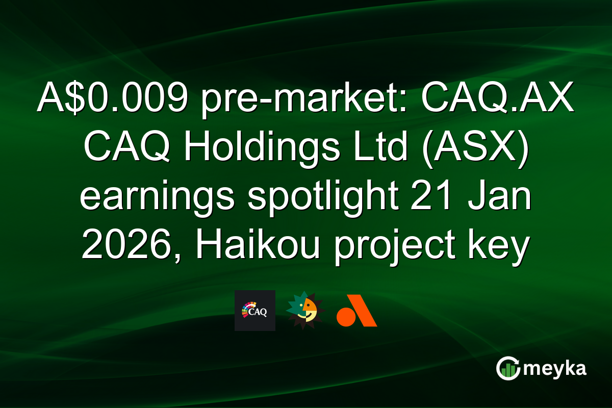 A$0.009 pre-market: CAQ.AX CAQ Holdings Ltd (ASX) earnings spotlight 21 Jan 2026, Haikou project key