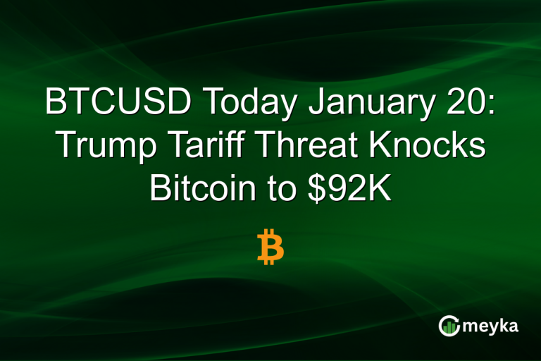 BTCUSD Today January 20: Trump Tariff Threat Knocks Bitcoin to $92K