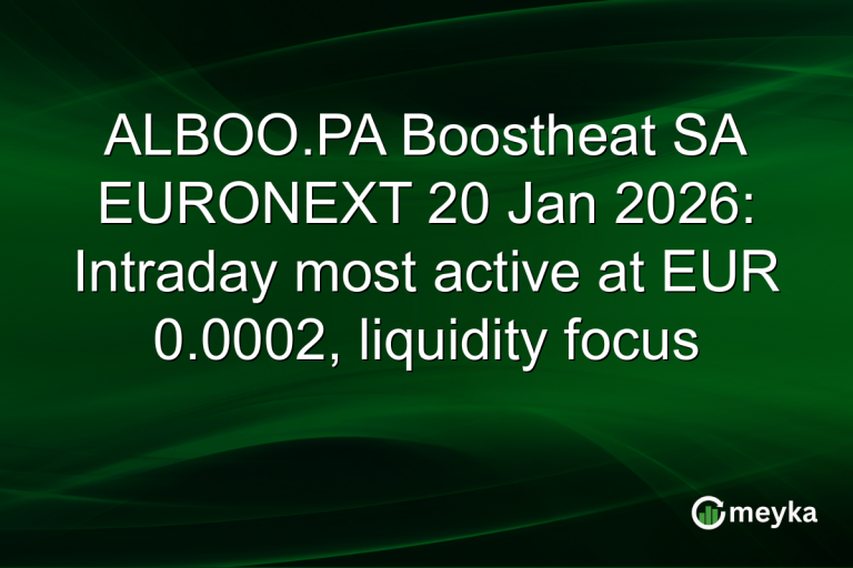 ALBOO.PA Boostheat SA EURONEXT 20 Jan 2026: Intraday most active at EUR 0.0002, liquidity focus