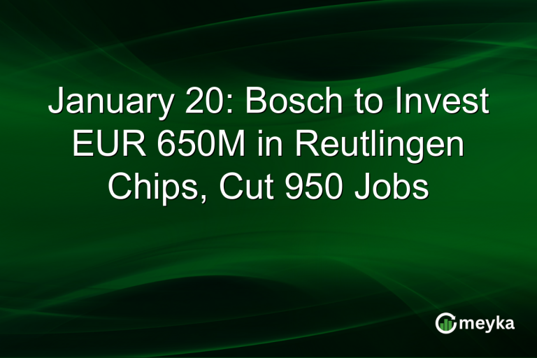 January 20: Bosch to Invest EUR 650M in Reutlingen Chips, Cut 950 Jobs