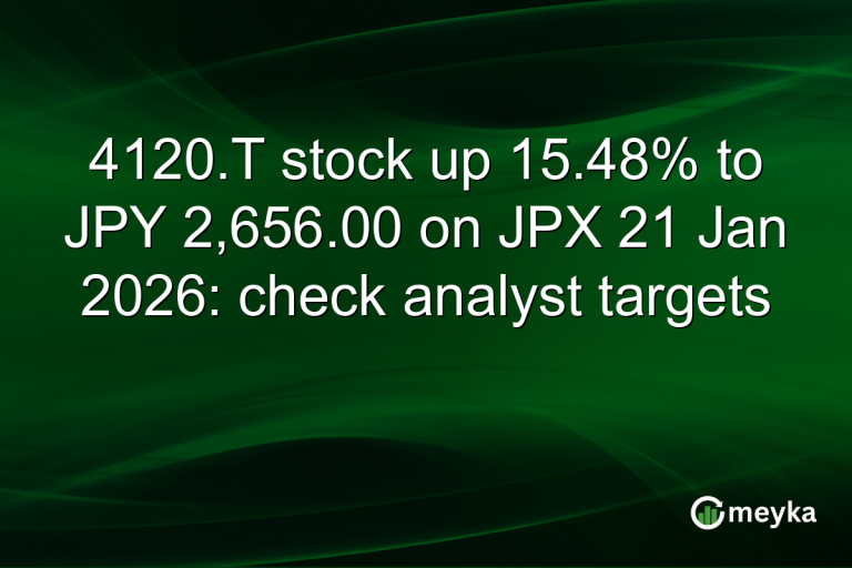 4120.T stock up 15.48% to JPY 2,656.00 on JPX 21 Jan 2026: check analyst targets