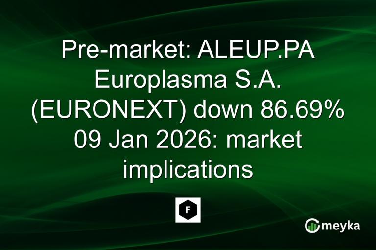 Pre-market: ALEUP.PA Europlasma S.A. (EURONEXT) down 86.69% 09 Jan 2026: market implications
