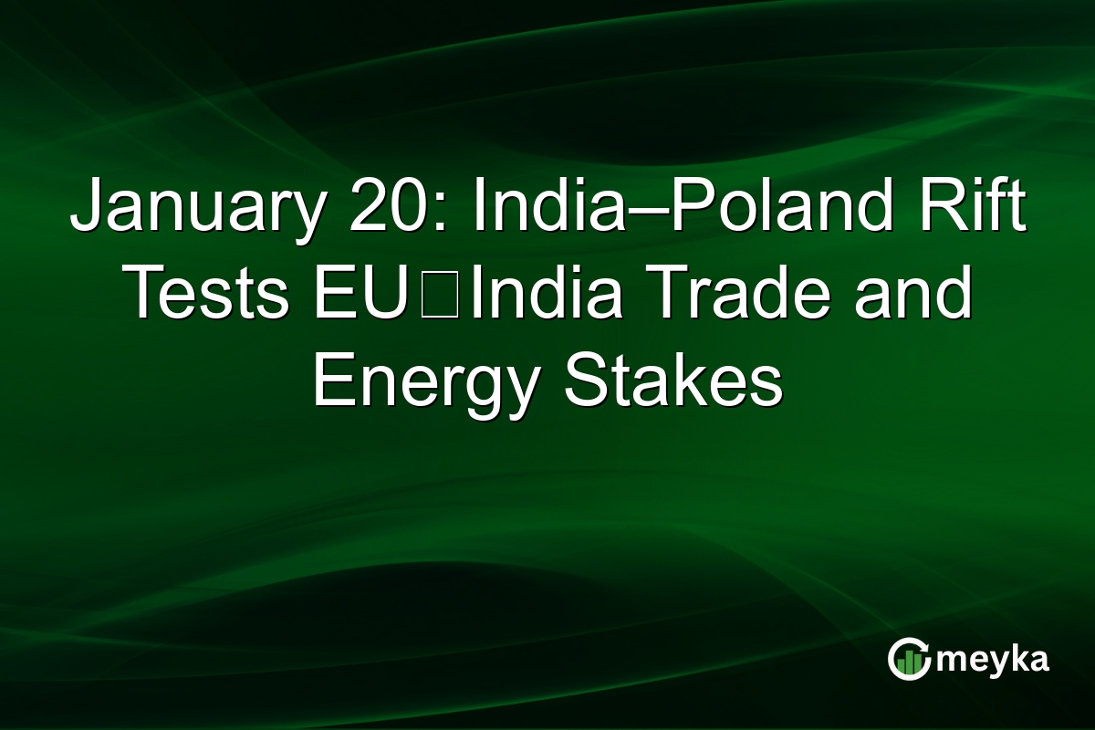 January 20: India–Poland Rift Tests EU‑India Trade and Energy Stakes