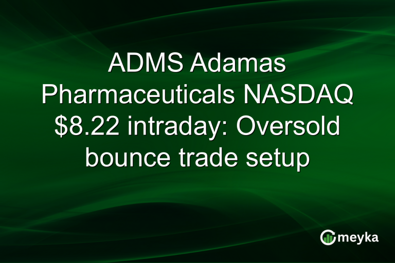 ADMS Adamas Pharmaceuticals NASDAQ $8.22 intraday: Oversold bounce trade setup