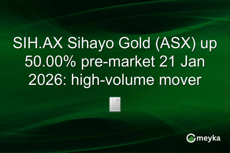 SIH.AX Sihayo Gold (ASX) up 50.00% pre-market 21 Jan 2026: high-volume mover