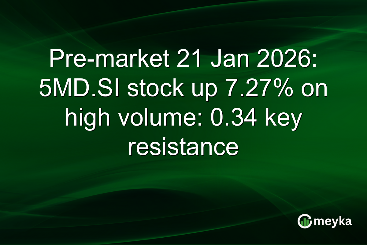 Pre-market 21 Jan 2026: 5MD.SI stock up 7.27% on high volume: 0.34 key resistance
