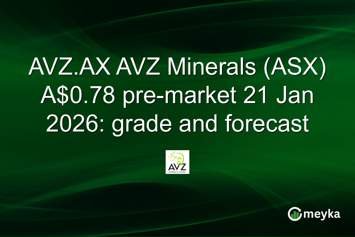 AVZ.AX AVZ Minerals (ASX) A$0.78 pre-market 21 Jan 2026: grade and forecast