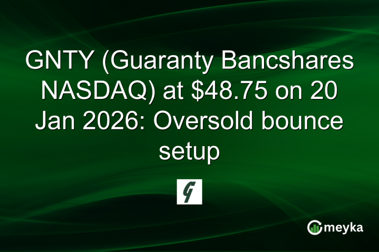 GNTY (Guaranty Bancshares NASDAQ) at $48.75 on 20 Jan 2026: Oversold bounce setup