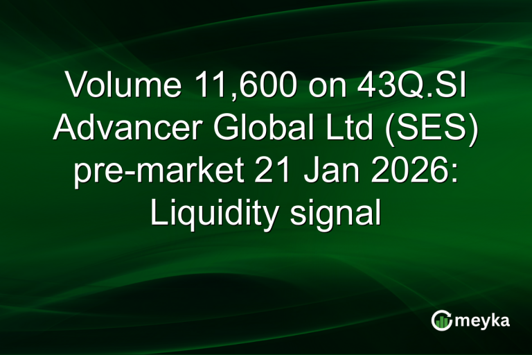 Volume 11,600 on 43Q.SI Advancer Global Ltd (SES) pre-market 21 Jan 2026: Liquidity signal