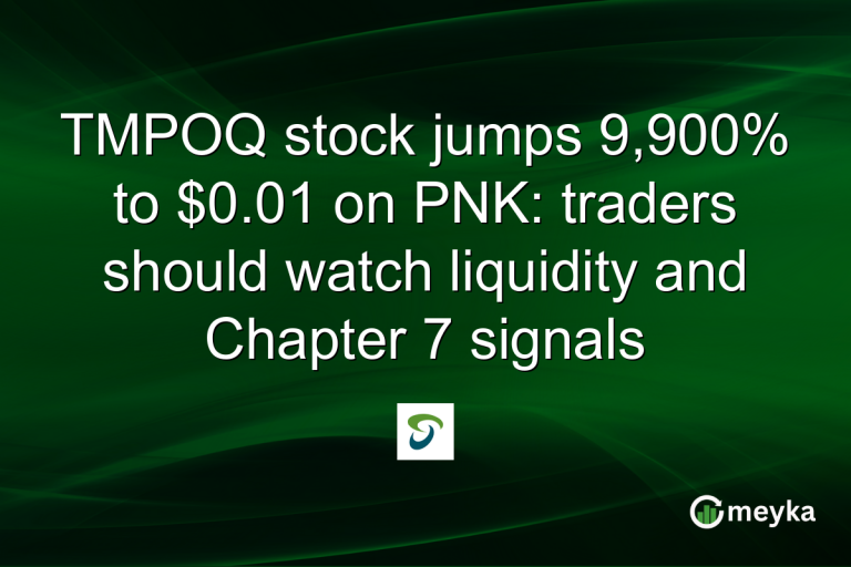 TMPOQ stock jumps 9,900% to $0.01 on PNK: traders should watch liquidity and Chapter 7 signals