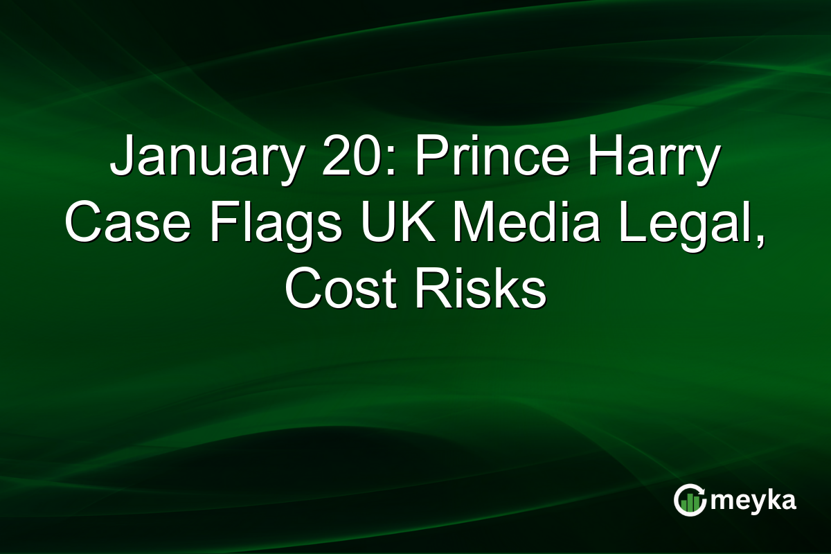 January 20: Prince Harry Case Flags UK Media Legal, Cost Risks