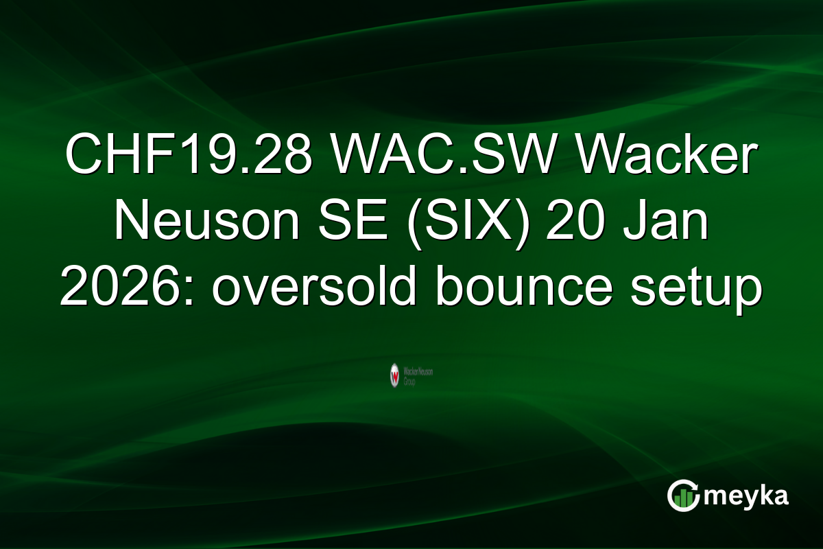CHF19.28 WAC.SW Wacker Neuson SE (SIX) 20 Jan 2026: oversold bounce setup
