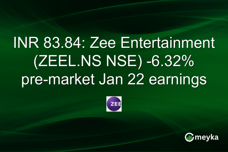 INR 83.84: Zee Entertainment (ZEEL.NS NSE) -6.32% pre-market Jan 22 earnings