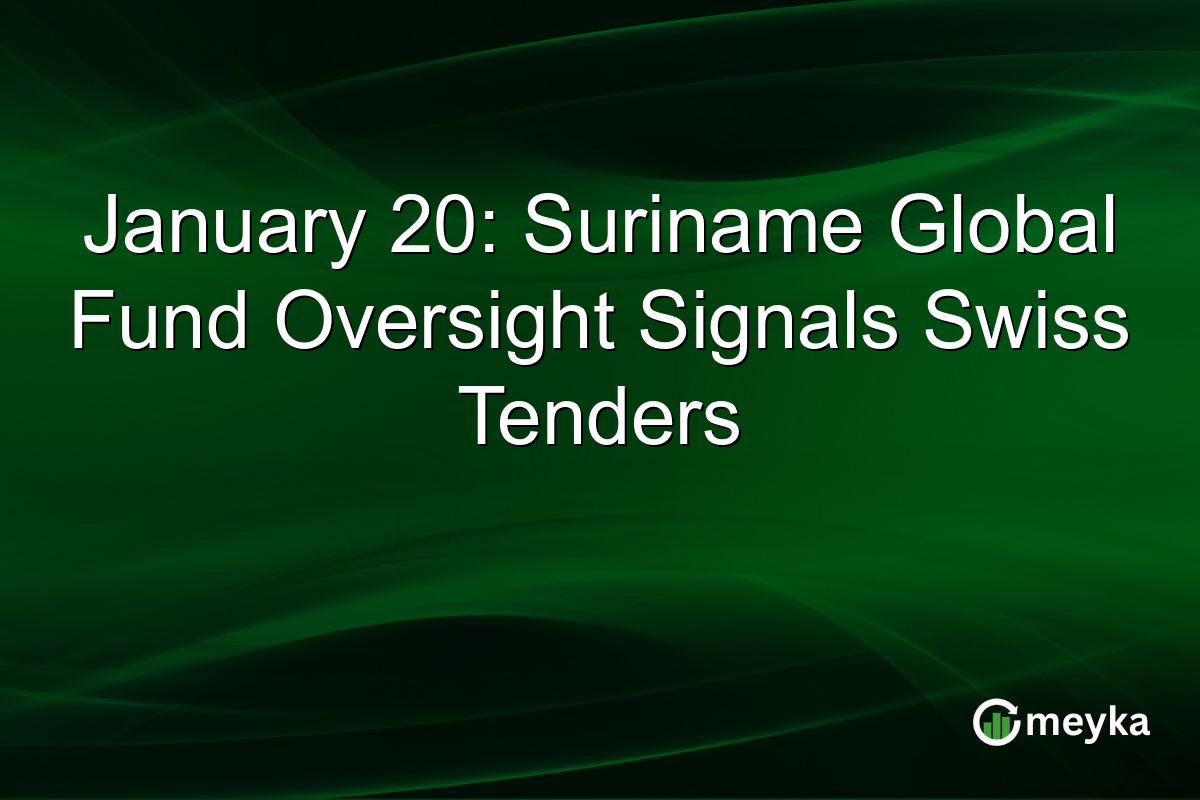 January 20: Suriname Global Fund Oversight Signals Swiss Tenders