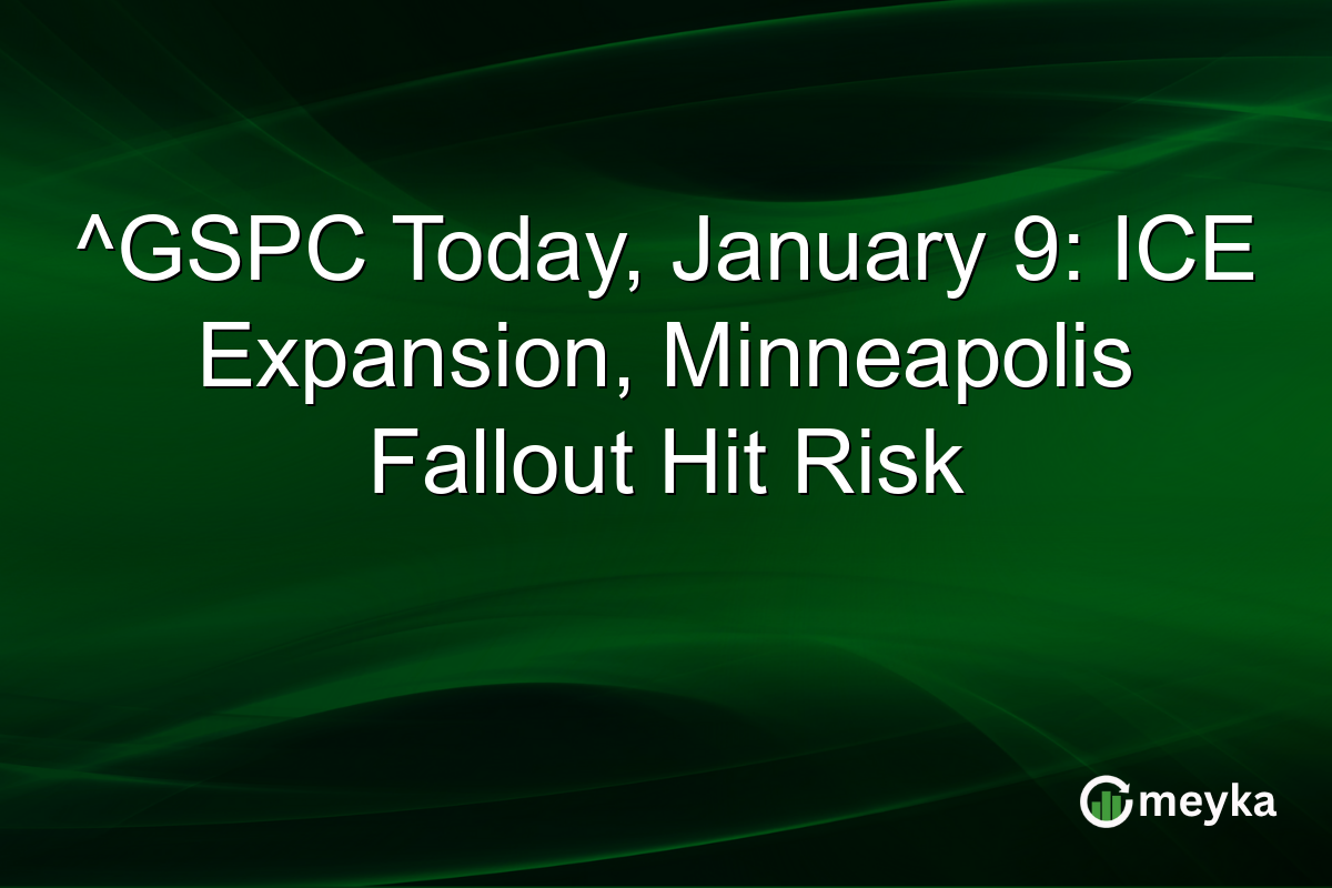 ^GSPC Today, January 9: ICE Expansion, Minneapolis Fallout Hit Risk