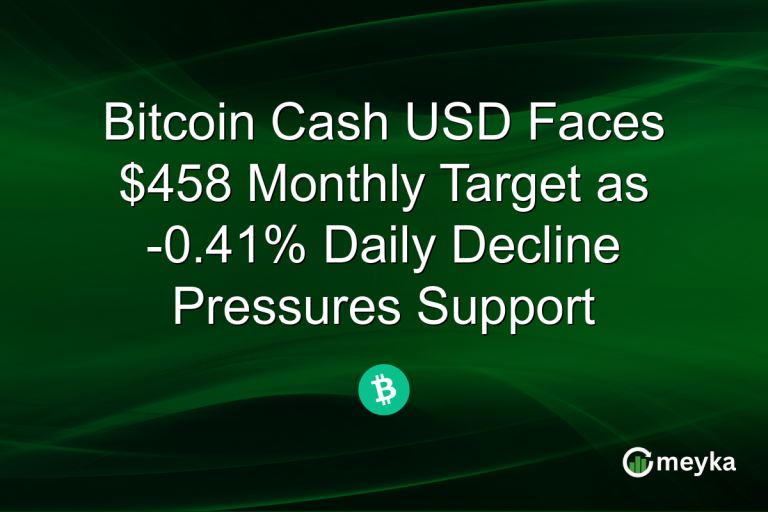 Bitcoin Cash USD Faces $458 Monthly Target as -0.41% Daily Decline Pressures Support