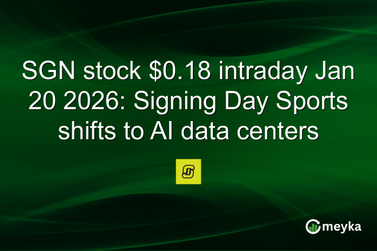SGN stock $0.18 intraday Jan 20 2026: Signing Day Sports shifts to AI data centers