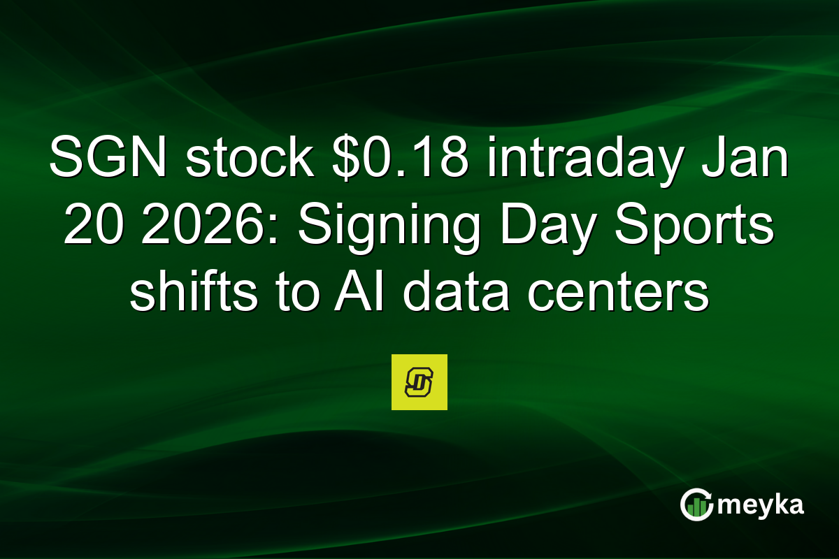 SGN stock $0.18 intraday Jan 20 2026: Signing Day Sports shifts to AI data centers