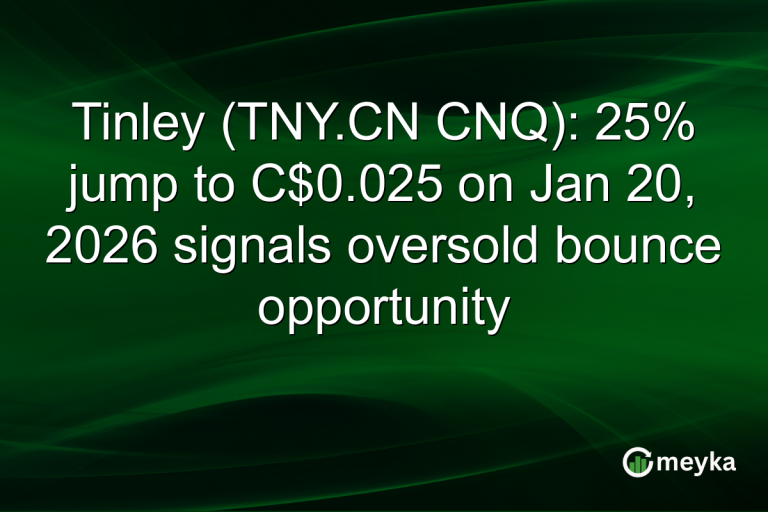 Tinley (TNY.CN CNQ): 25% jump to C$0.025 on Jan 20, 2026 signals oversold bounce opportunity